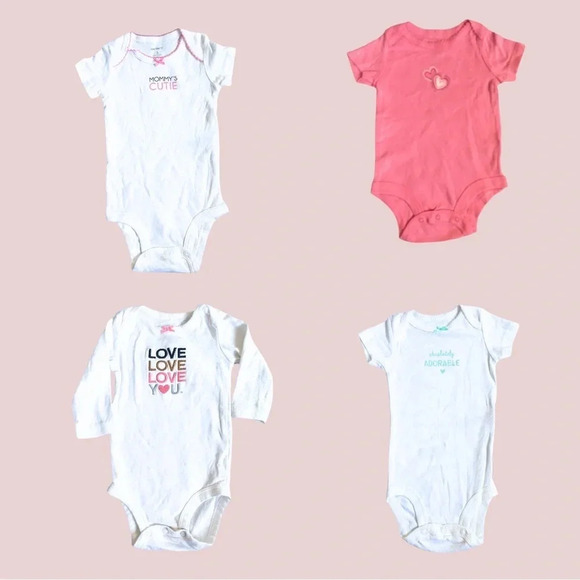 Baby Girls’ Bodysuit Bundle | Carter’s & Koala Baby Onesies | 3M 100% Cotton - Picture 1 of 9
